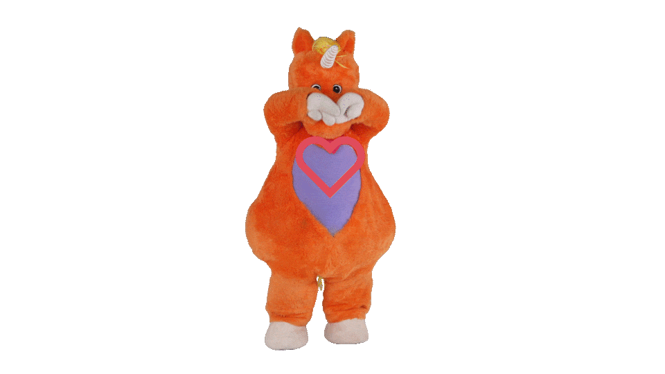 Buddy The Unicorn welcome text with a thank-you GIF
