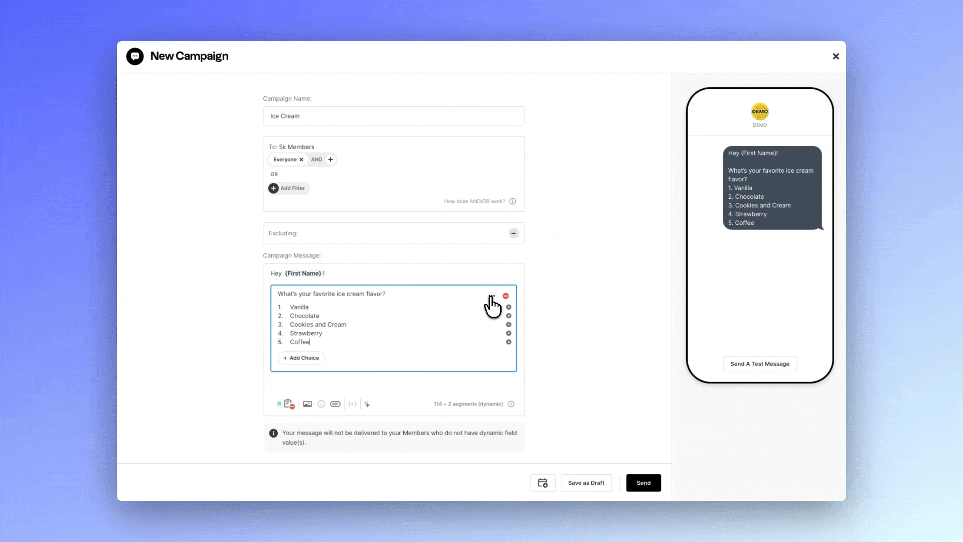 Campaign Survey Feature